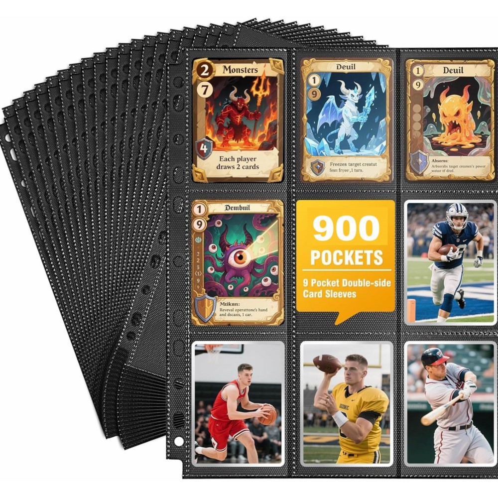 Trading Card Binder - 50Pack 900 Pockets Trading Card Binder