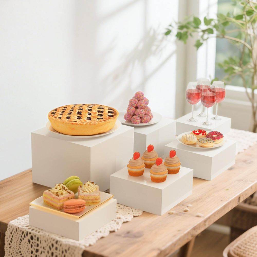 【8Pcs】 Buffet Risers,Dessert T - Display Risers Set recensione e prezzo